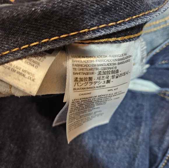 Levi's 505 Regular Fit Jeans Men's 40x32 Dark Wash Straight Leg Denim USA - Picture 9 of 11